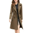 thumbnail image 1 of Women Elegant Notched Collar Double Wool Blend Over Coat Maternity Winter Coat Midi Length Winter Coats plus Size Women Fashion Hooded Trench Coat Women Trench Coats Long Thigh Length Winter Jacket 3x, 1 of 8