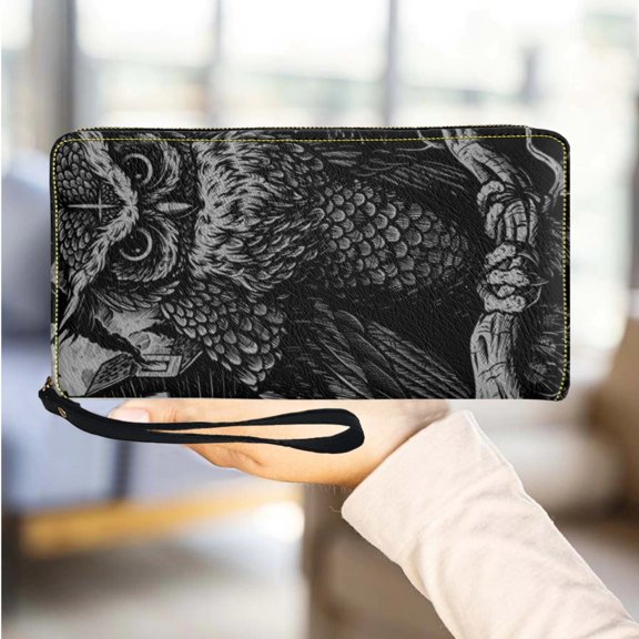 Women Elegant Party Fashion Clutch Tribal Wind Owl Design Long Wristband Wallet PU Leather Casual Card Holder Female Gift