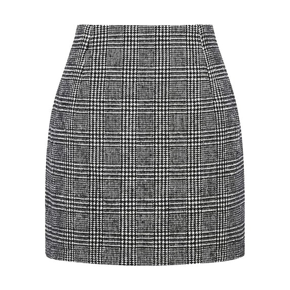 Women Elegant Plaid Printed High Waist Pencil Midi Skirt Club Basic Leisure Dailywear