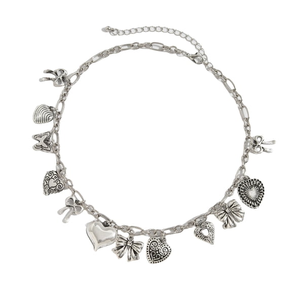 Women Elegant Punk Heart Necklace Trendy Adjustable Chain Jewelry Gifts