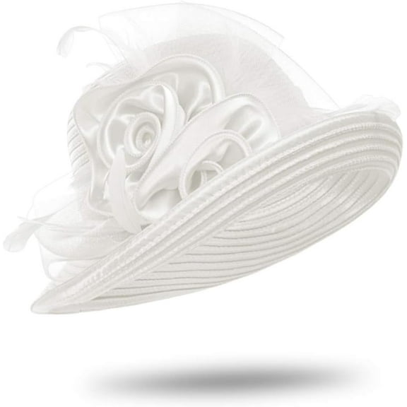 Women Elegant Tea Party Dress Bowler Cloche Bucket Derby Church Hat