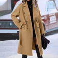 thumbnail image 1 of Women Elegant Wool Coat Lapel Collar Double Mid Long Winter Overcoats With Belted Pockets A Fine Winter Jacket for Women plus Size 3x Long Winter Jackets for Women Cute Winter Coats for Women Winter, 1 of 8