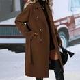 thumbnail image 1 of Women Elegant Wool Coat Lapel Collar Double Mid Long Winter Overcoats With Belted Pockets A Fine Winter Jacket for Women plus Size 3x Long Winter Jackets for Women Cute Winter Coats for Women Winter, 1 of 6