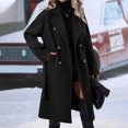 thumbnail image 1 of Women Elegant Wool Coat Lapel Collar Double Mid Long Winter Overcoats With Belted Pockets Women's Coats for Winter plus Size Car Coat Women Women Snow Coat 3x Jacket 2 Way Zipper Winter Coats plus, 1 of 6