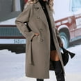 thumbnail image 1 of Women Elegant Wool Coat Lapel Collar Double Mid Long Winter Overcoats With Belted Pockets Women's Coats for Winter plus Size Car Coat Women Women Snow Coat 3x Jacket 2 Way Zipper Winter Coats plus, 1 of 6