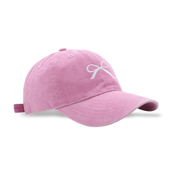 Women Embroidered Bow Baseball Hat Embroidery Bow Versatile Hat for Spring Breathable Hat for Adults Casual Sport