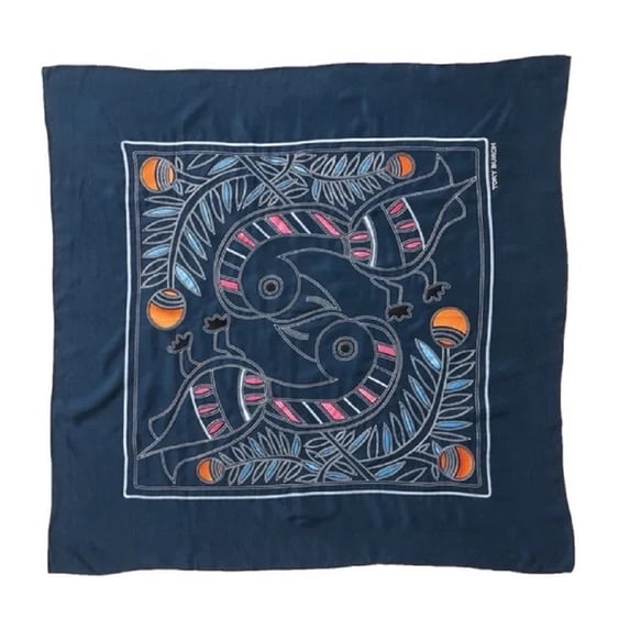 Women Embroidered Toucan Square Scarf OS