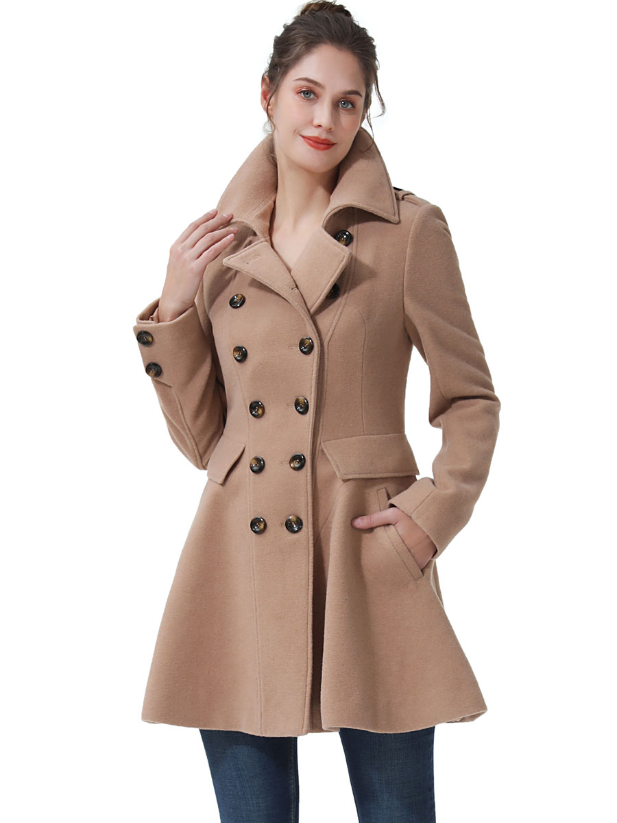 Women Emy Fit & Flare Wool Pea Coat (Regular & Plus Size & Petite) - image 1 of 4