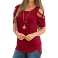 thumbnail image 1 of Women Enwejyy Multicolor Tie Dye Casual Top Short Sleeve Off Shoulder Floral T-Shirt, 1 of 3
