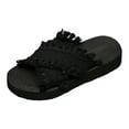 thumbnail image 1 of Women Espadrilles Platforms Sandals Wedge Canvas Open Toe Slippers Vintage Heel Solid Color on Summer Dress Comfortable Trendy Breathable Non Vacation Walking Shoes, 1 of 8