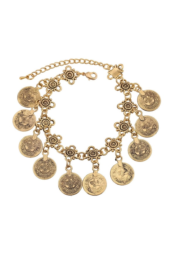 Women Ethnic Turkish Festival Jewelry Vintage Bracelet Anklet - Antique Bronze