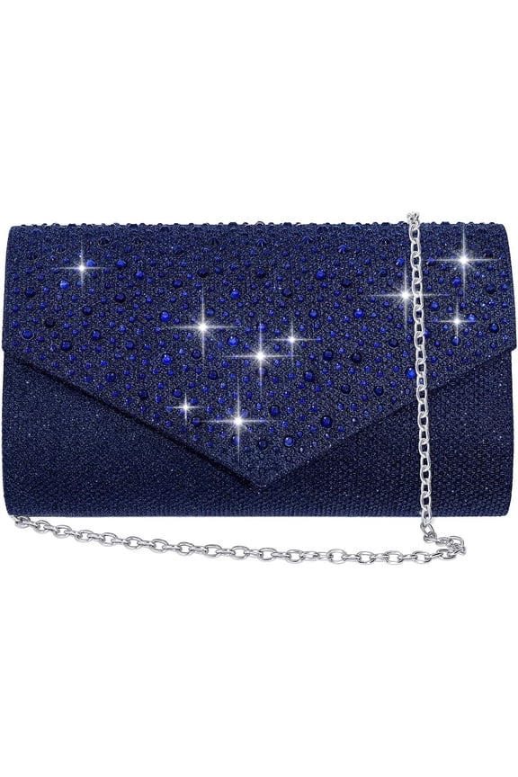 Women Evening Bag Clutch Rhinestone Envelope Party Handbag Bridal Prom Purse