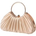 thumbnail image 1 of Women Evening Bag Pleated Clutch Bag Silk Handbag Bridal Wedding Purse Small Shoulder Bag Elegant Crossbody Bag, 1 of 7