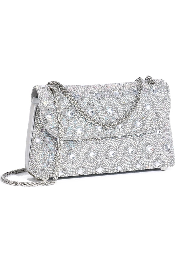 Women Evening Bag Rhinestone Shoulder Bags Beaded Clutch Purse Women Handbag for Cocktail Prom Party Wedding
