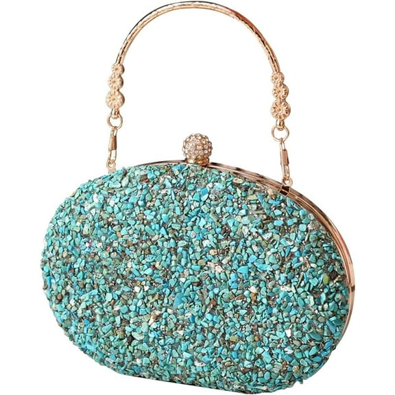 Women Evening Bag Sequin Clutch Bag Bridal Wedding Purse Ladies Handbag With Detachable Chain Elegant Shoulder Bag