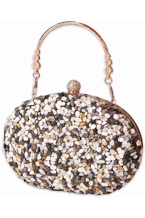 Women Evening Bag Sequin Clutch Bag Bridal Wedding Purse Ladies Handbag With Detachable Chain Elegant Shoulder Bag