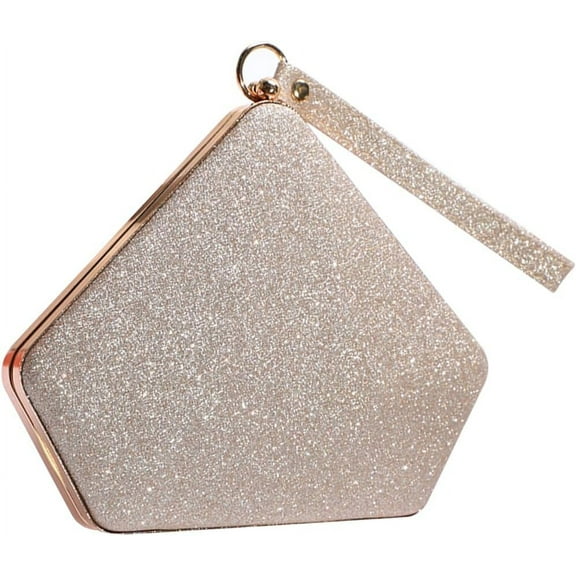 Women Evening Bag Sequin Clutch Bag Bridal Wedding Purse Ladies Sparkly Handbag Glitter Pentagon Shoulder Bag