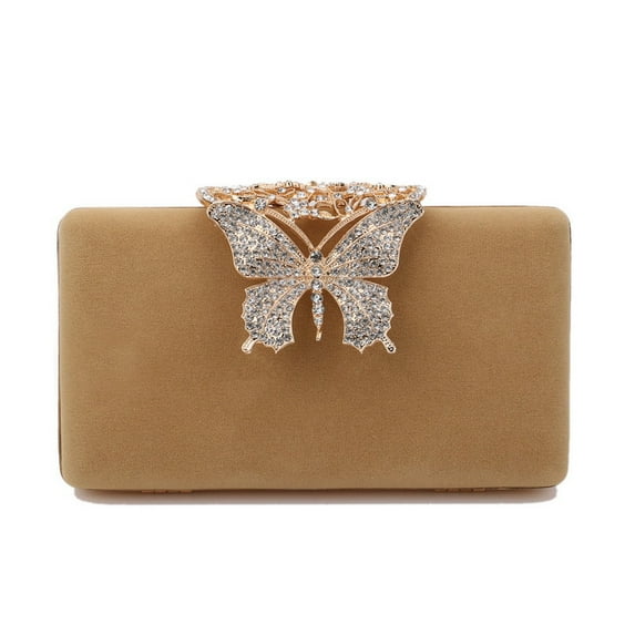 Women Evening Bags Butterfly Golden Day Clutch Rhinestones Shoulder Chain Party Holdr Handbags For Fashion Lady Purse