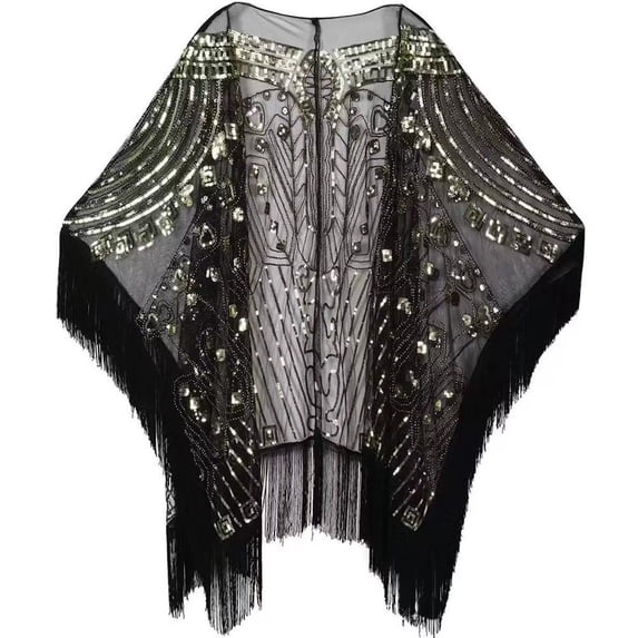 Women Evening Cape Soft Satin Evening Scarves Wedding Bridal Cape Shawl Wraps Sequin Evening Cape Gatsby Party Bridal Shawl For Evening Dresses