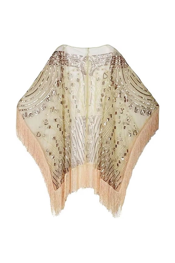 Women Evening Cape Soft Satin Evening Scarves Wedding Bridal Cape Shawl Wraps Sequin Evening Cape Gatsby Party Bridal Shawl For Evening Dresses