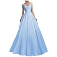 thumbnail image 1 of Women Evening Dresses Woman Wedding Dresses 2024 V-Neck Maxi Dress with Embellished Straps Sleeveless Solid Color Evening Dress for Weddings and Parties, 1 of 5