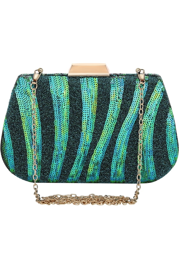 Women Evening Handbag Beaded Sequin Peacock Clutch Bag Crossbody Purse Shoulder Party Vintage Handbag Prom
