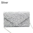 thumbnail image 1 of Women Evening Party Wedding Envelope Bag Lace Purse Handbags Clutch Bag Messenger Bag SILVER, 1 of 8