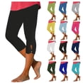thumbnail image 1 of Women Everyday Capri Leggings Soft Stretchy Knee Length Casual Summer Bottoms, 1 of 6
