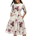 thumbnail image 1 of Women Fair Lady Flower Dress New Retro Ladies Floral Print Frilly dresses Graceful Plearted Vestidos Feminine Dress, 1 of 3