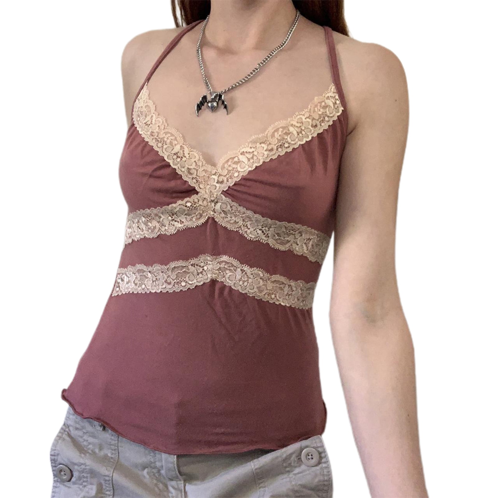Women Fairy Grunge Cami Top Y2k Lace Aesthetic Vintage Women Fairy Grunge Cami Top Y2k Lace Aesthetic Vintage