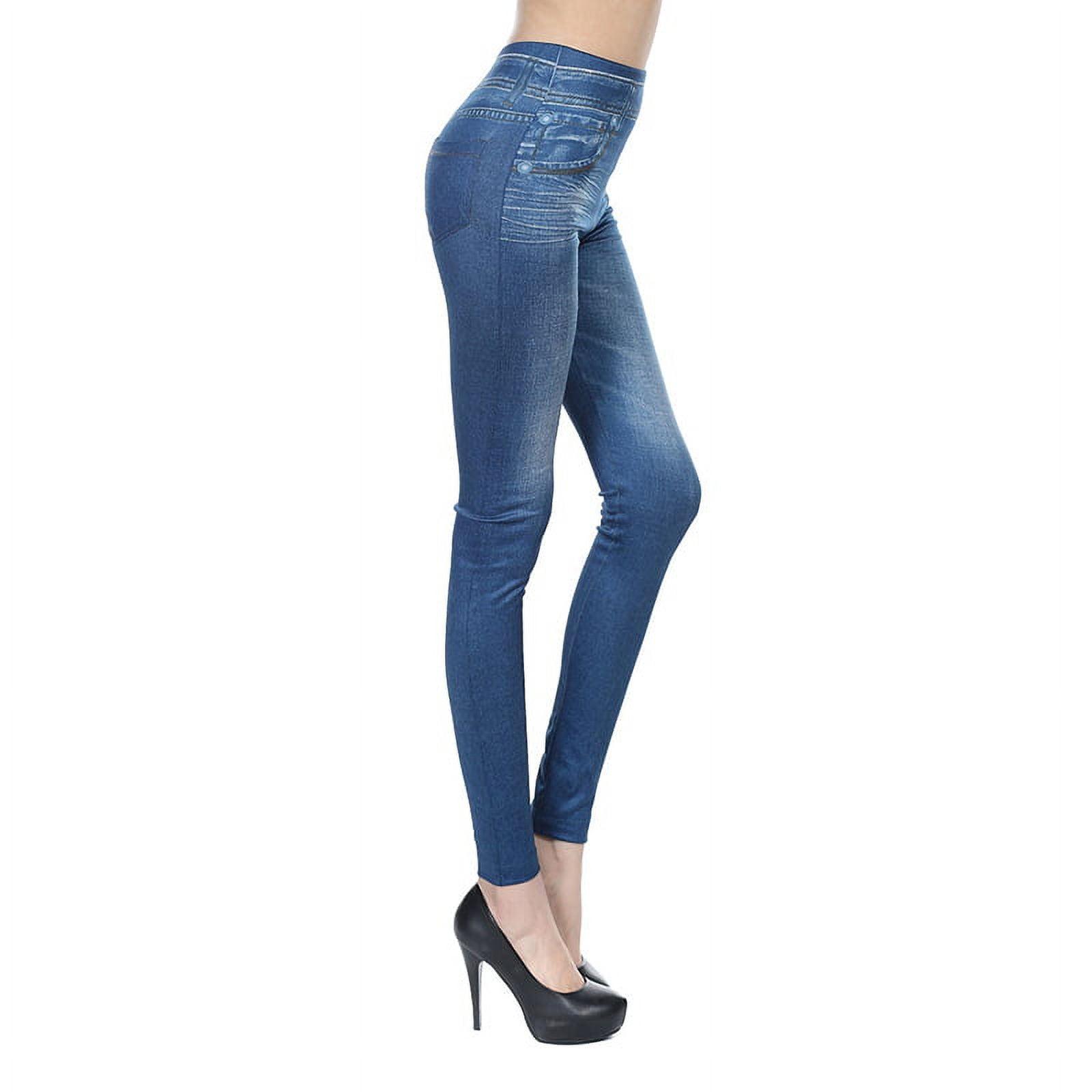 Denim Jeans Jeggings Women Faux Denim Leggings High Waist Skinny Pants  Pencil Trouser Push Up Seamless Leggins Ladies Slim Pants From  Angelshopping666, $21.68