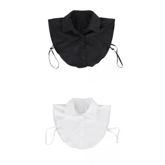 Women Fake False Half Shirt Blouse Detachable Collar Choker Necklace Black White