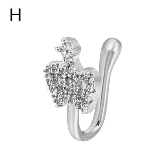 Women Fake Piering Nose Ring Clip Septum Rock Hip Hoop Body A0J2} Fashion I7T7