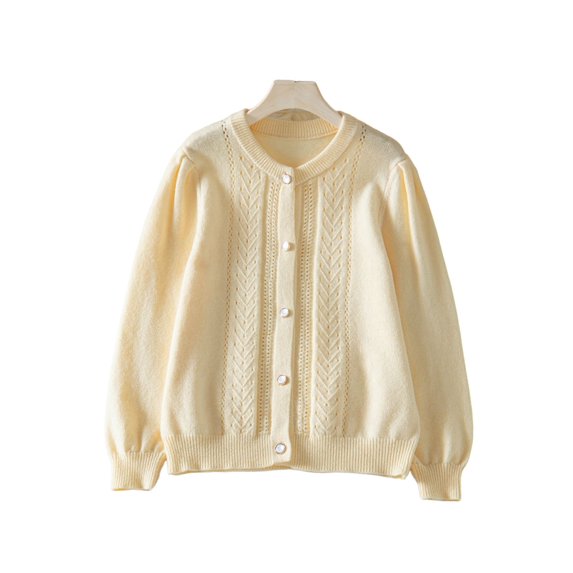 Women Fall 2025 Long Sleeve Button Down Soft Loose Knit Outwear Cropped Winter Coats Deep Apricot S