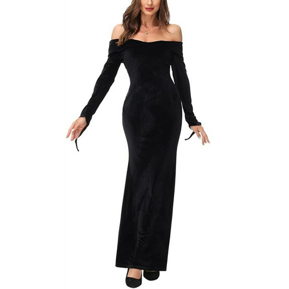 Women Fall 2025 Long Sleeve Off The Shoulder Bodycon Dress Elegant Maxi Dresses Bodycon Ruched Night Out Cocktail Wedding Guest Maxi Dress
