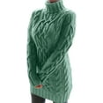 thumbnail image 1 of Women Fall Cable Knit Chunky Long Sleeve Oversized Turtleneck Pullover Short Sweater Dresses, 1 of 4