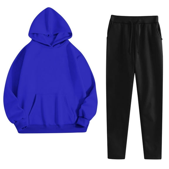 Women Fall Clothes 2 Piece Sets for Women Casual Solid Color Hooded Top and High Waist Soft Sweatpants 2 Piece Lounge Set for Everyday Wear My Items