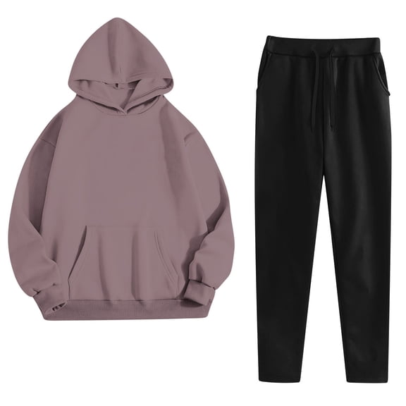 Women Fall Clothes 2 Piece Sets for Women Female Casual Hooded Sweatshirt and Comfortable Long Sweatpants All Season Two Piece Set Outfit My Items