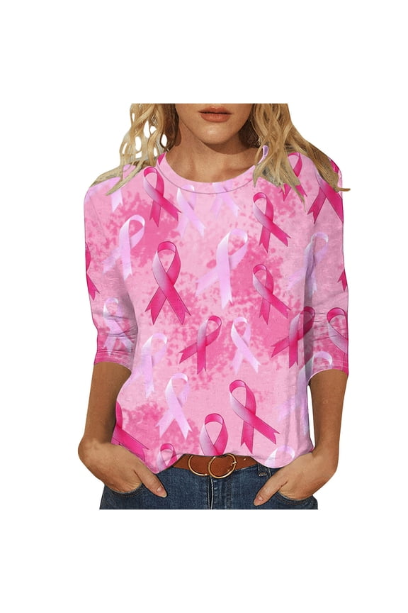 Women Fall Clothes Trendy Plus Size Tops Dressy 3Xl Fall 3/4 Sleeve Shirts Plus Size Fall Crew Neck Sweatshirts