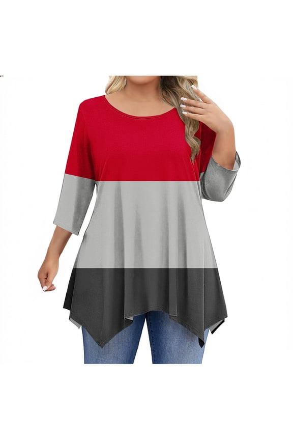 Women Fall Clothes Trendy Tube Tops Plus Size Pack Western 3/4 Sleeve Shirts Fringe Fall Sweatshirts Plus Size