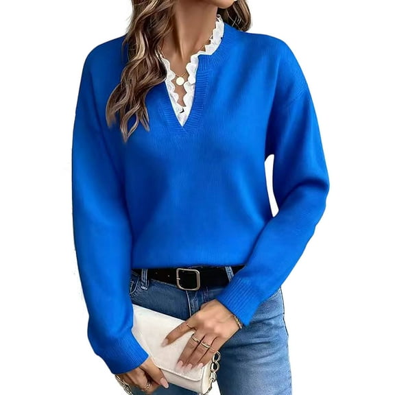 Women Fall Clothes Womens Basic Long Sleeve V Neck Solid Color Top Blouse Shirt Pullover Sweatshirt for Fall Winter Outfits My Items