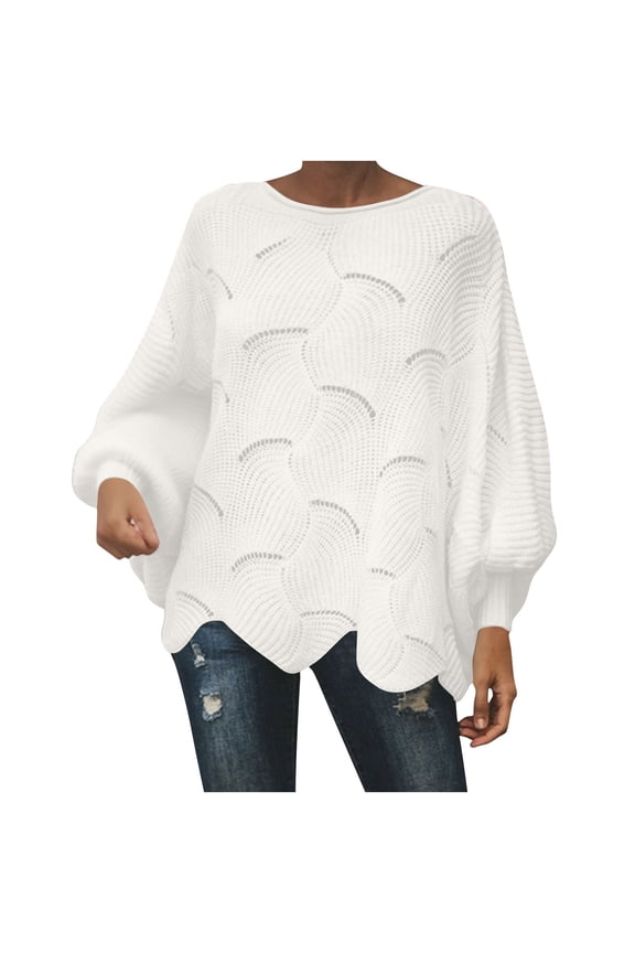 Women Fall Clothes Womens Long Sleeve Round Neck Solid Color Pullover Sweatshirt Knitted Sweater Top Blouse Shirt for Fall Winter My Items