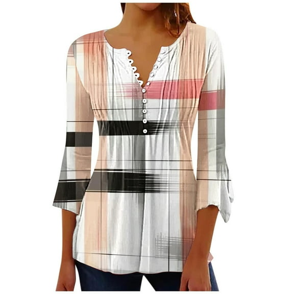 Women Fall Fashion Must Haves Fall Tops 2025 Trendy Going Out 3/4 Sleeve Shirts Cotton Long Sweatshirts Zip Up