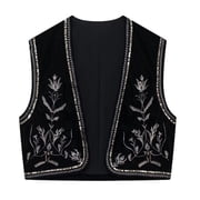 トップス cotton embroidery vest louren Linen embroidered vest with ties Yaryna vest buy in Kyiv, price