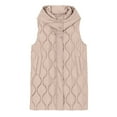 thumbnail image 1 of Women Fall Jacket Long Puffer Vest Solid Sleeveless Button Down Zip Up Hooded Quilted with Pockets Lightweight Jacket, 1 of 4