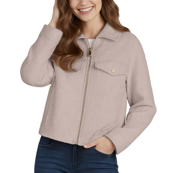 Women Fall Jacket Zipper Lapel Cropped With Pocket Fashion Solid Casual Shackets 2025 Winter Outfits