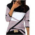 thumbnail image 1 of Women Fall Long Sleeve Tops Ladies Geometric Color Block Crewneck Tunic Tees Casual Dressy Blouses, 1 of 3