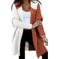 thumbnail image 1 of Women  Fall Outfits Open Front Long Sleeve Hooded Knit Cardigan Sweater Color Block Outwear Coats, 1 of 11