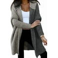 thumbnail image 1 of Women  Fall Outfits Open Front Long Sleeve Hooded Knit Cardigan Sweater Color Block Outwear Coats, 1 of 10