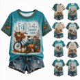 thumbnail image 1 of Women Fall Short Sleeved T Shirt Pumpkin Tshirt T Shirt Womens Graphic Tee Shirts, 1 of 4